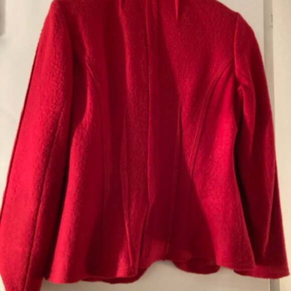 Women's 100% Wool Red Hot Jacket Size 36 - Picture 3 of 4